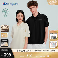 Champion 刺绣草写翻领 黑色 M POLO衫