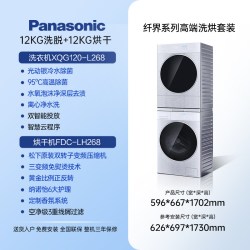 Panasonic L系列洗烘套装水氧泡沫净双智投光动银除菌烘护机 L268+LH268