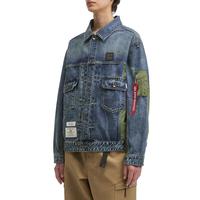 double-park Alpha Industries 拼接设计牛仔夹克