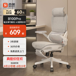 西昊 久坐舒适 人体工学椅  B100Pro 弹弓骶枕+4D扶手 带脚踏