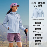 移动端、88VIP:斯凯奇 冲锋衣魔方系列女款三合一防风防水登山外套