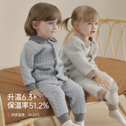 巴厘小猪 儿童保暖套装 夹丝加厚两件套
