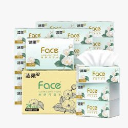 洁柔 face白茶花香软抽纸 3层 100抽*24包