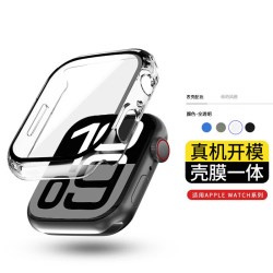 Newyu 适用苹果手表保护壳s11手表膜applewatch新款s10钢化膜iwatch软边框ultra3高清se3表壳