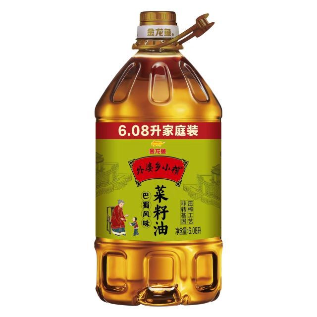 金龙鱼 外婆乡小榨巴蜀风味菜籽油6.08L 非转基因 物理压榨 新日期