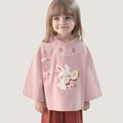 巴厘小猪 纯棉女童汉服套装 分体衣服2件套