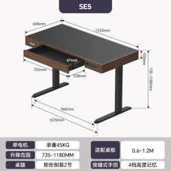 乐歌 SE5 电动升降 中古风 内置抽屉 电脑桌