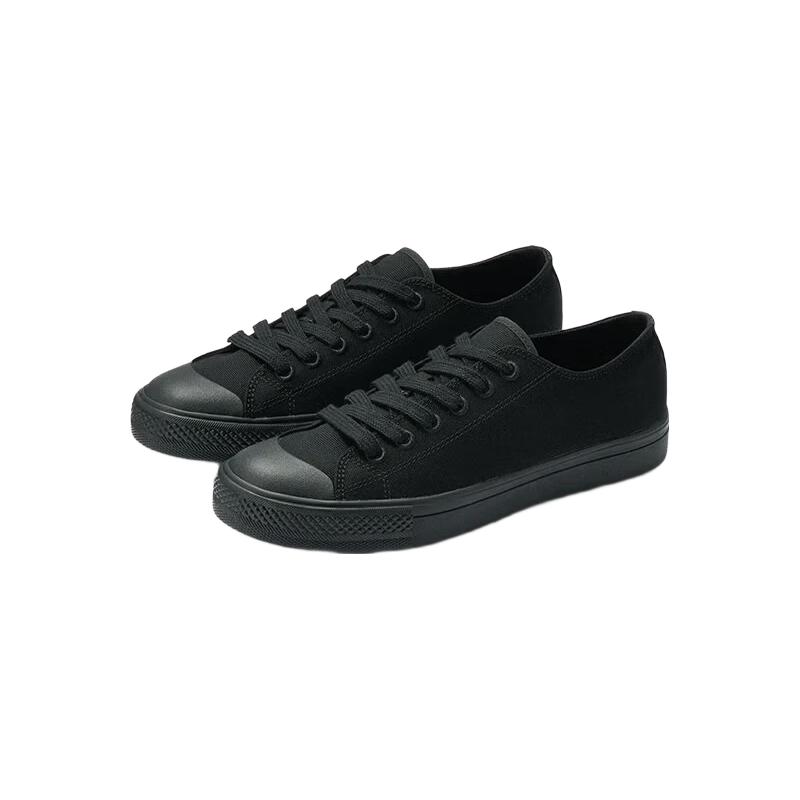 MUJI/無印良品 不易沾水帆布鞋 黑色图案 41/255mm 男士休闲鞋