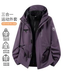 马克华菲 三合一外套可拆卸抓绒内胆秋冬户外山系情侣款登山服