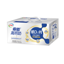 伊利 骨能高钙纯牛奶250ml*12整箱优质生牛乳营养早餐奶
