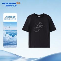 斯凯奇 2026年夏季新款中大童弹力舒适圆领运动短袖T恤