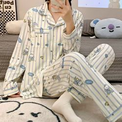 婧麒 月子服产后春夏季孕妇睡衣产妇待产哺乳衣喂奶长袖家居服套装 Jyz221458雨天小熊 M