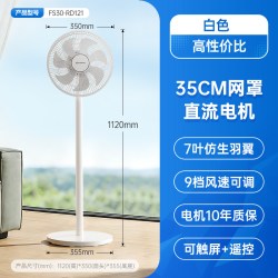 艾美特 电风扇落地扇家用轻音直流风扇大风力遥控7叶循环摇头扇121