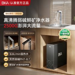 BKA 净热一体机厨下式家用净水器弱碱鲜矿自来水2500G直饮机A8