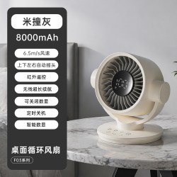 普芝 2026新款桌面风扇自动摇头空气循环扇卧室办公室桌上工位超静音小型便携式壁挂台式宿舍制冷USB充电风扇