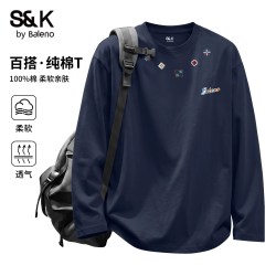 班尼路 S&K系列男士纯棉长袖t恤秋季2026新款打底衫男款内搭上衣LF