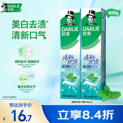 好来 清新双效 牙膏  400g*2支