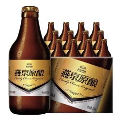 燕京啤酒 原酿12度 小黑金德式白啤酒 300ml*12瓶/箱