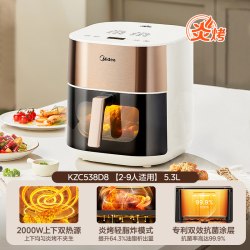 美的 空气炸锅家用新款大容量可视免翻面电炸锅多功能电烤箱官方