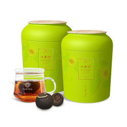 大益茶庭 小青柑普洱熟茶110g新会柑普0蔗糖围炉煮茶橘皮送礼冷泡