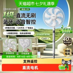 海尔 电风扇家用语音遥控蓝牙手机落地扇立式大风力卧室宿舍风扇