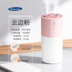 双喷口加湿器夜灯家用无线可充电USB学生宿舍车载便携静音雾化器暖色白色喷雾大容量氛围补水