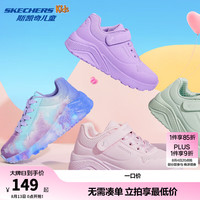 斯凯奇 糖果鞋儿童UNO低帮板鞋女童休闲小白鞋310451L 浅粉色/LTPK 30
