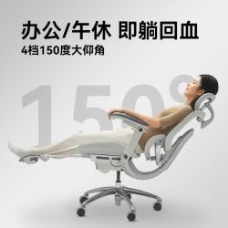 西昊 C300二代Pro人体工学电脑椅 云白+滑翔追背+8D扶手