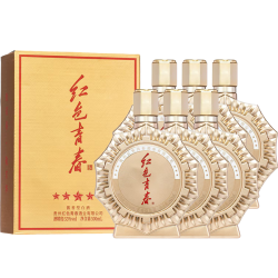 红色青春金色年华酱香型酒送礼送长辈婚庆高端宴请商务酒*6瓶整箱