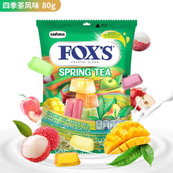 Fox's霍士foxs水晶糖 四季茶风味立方糖 80g 印尼进口硬糖零食婚庆喜糖