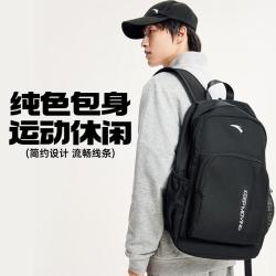 安踏 运动双肩包男女初高中大学生书包电脑包黑色大容量轻便旅行背包