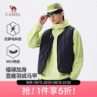 骆驼 男装羽绒马甲新款轻薄保暖抗静电鸭绒V领羽绒服外套M36CR28002
