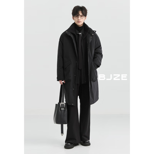 伯爵卓尔 男士立领羽绒服中长款