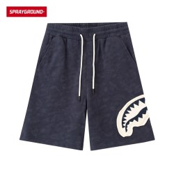 SPRAYGROUND 2026夏款贴布鲨鱼嘴短裤男美式工装宽松五分裤中裤子