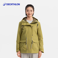 迪卡侬 冲锋衣女户外春秋款防风防水登山服运动外套夹克 金绿色-亚洲版NH900-2025年新 XL