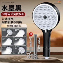 雅兰登 增压花洒喷头超强6档微气泡浴室洗澡家用沐浴莲蓬套装浴霸淋浴头