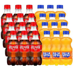可口可乐 迷你300ml 可口有糖可乐24瓶+芬达24瓶