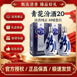 汾酒 青花汾酒20 清香型白酒500ML 正品保真 甄选好物 53度 500mL 2瓶 青花20