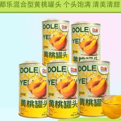 都乐 黄桃罐头425gx5罐无核精选脆爽水果休闲零食桃子批发价