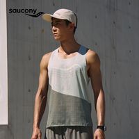 百亿补贴：saucony 男子专业跑步训练经典拼色单层背心
