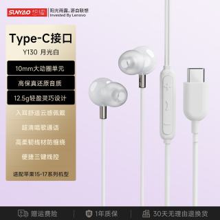 联想 生态想耀有线耳机入耳式高清通话降噪圆孔3.5mm接口type-c舒适佩戴电竞游戏听声辨位