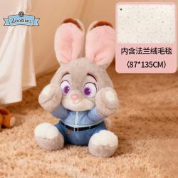 迪士尼 疯狂动物城抱枕被子两用二合一玩偶毛毯车载午睡生日节日礼物朱迪