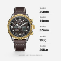 CITIZEN 手表 空中之鹰光动能多局电波双显男表七夕礼物JY8084-17H