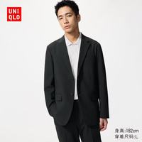 优衣库 男装快干弹力轻型茄克/外套夹克482223 09 黑色 XL
