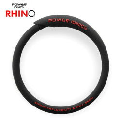 power ionics 潮牌RHINO犀牛男女负离子能量手环时尚防水运动手镯饰品 黑色 大码(内圈周长19厘米)