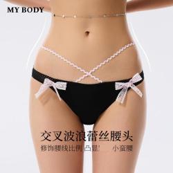 MY BODY 26款内裤女透气亲肤网纱无痕包臀棉裆三角裤
