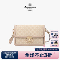 雅格狮丹 1851百年品牌女包时尚单肩包七夕礼物送女友复古老花包百搭斜挎包 淡粉 小号