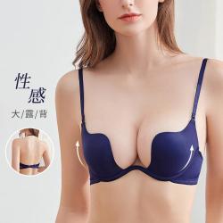 Marie Claire 性感低胸礼服文胸光面无痕美背上托女士内衣胸罩
