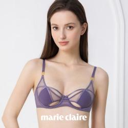 Marie Claire 女士文胸薄款网纱朦胧上托侧收防下垂舒适性感内衣女
