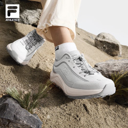 FILA 雪狼2+户外鞋女鞋2025秋季新款运动鞋跑步鞋抽绳跑鞋 雪白/羊皮纸粉-BS 35.5